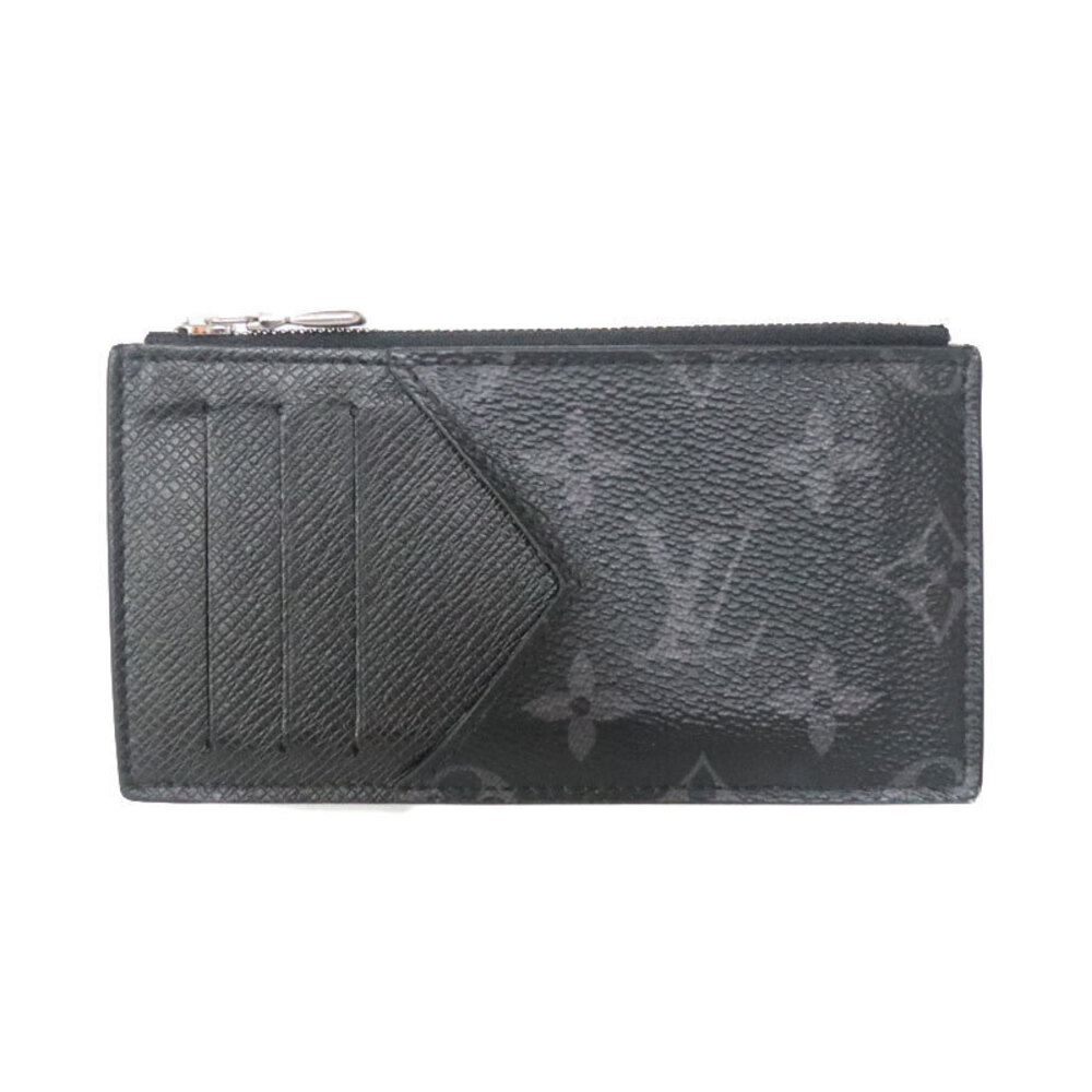 Louis Vuitton Coin Card Holder Taigarama Monogram Canvas Leather Noir Black